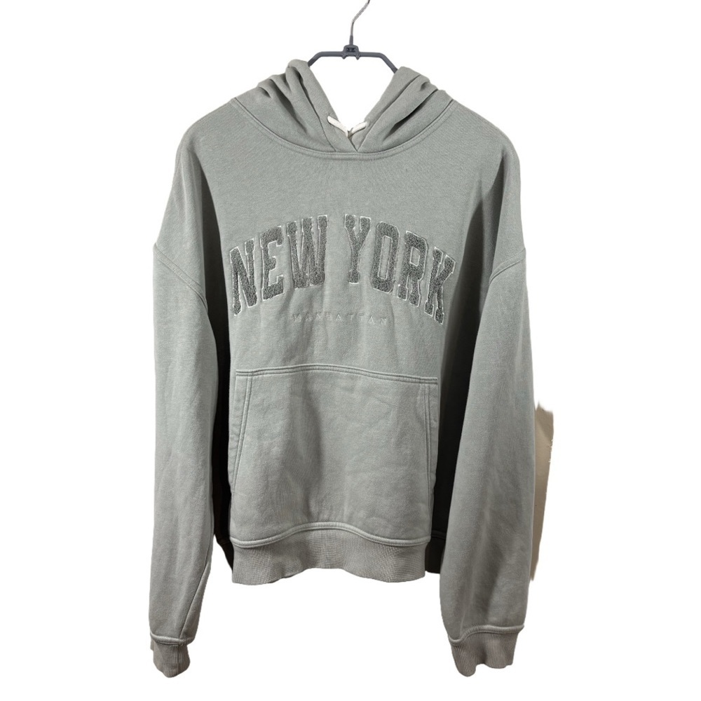 H&M “New York” Light Green Hoodie – Women’s Size M